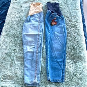 2 Pairs size 6-8 Maternity Jeans- A:Glow